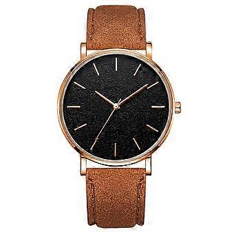 Fashionable Simple Alloy Watch Round Dial Quartz Wristwatch Decoration Accessory(U)