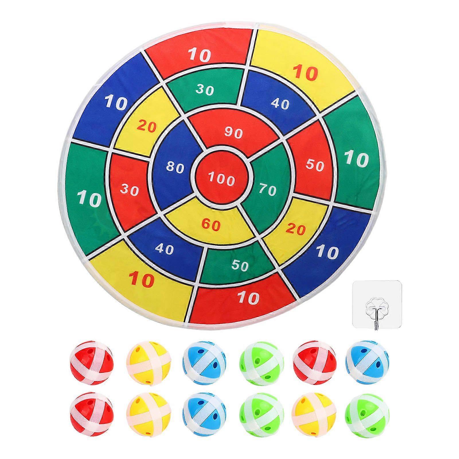 Sticky Ball Board Foldable Dart Board with LED 8 Mode Dinosaur Pattern Double Side with 12 Ball Dart Game for Party