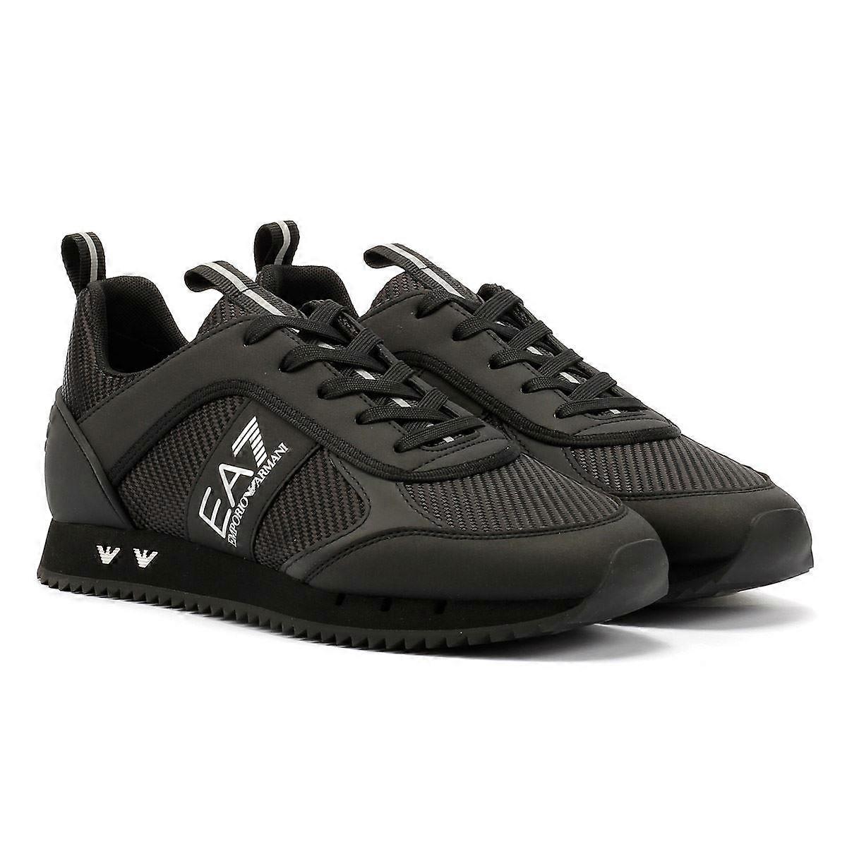 EA7 Black & White Carbon Men's Black/Silver Trainers