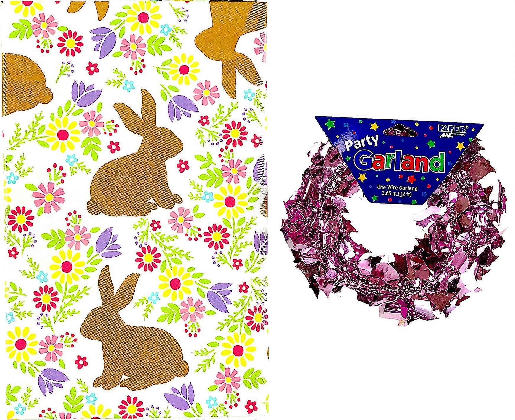 Vinyl Flannel-Backed Tablecloth for Dining Room Tables 52"x 90"