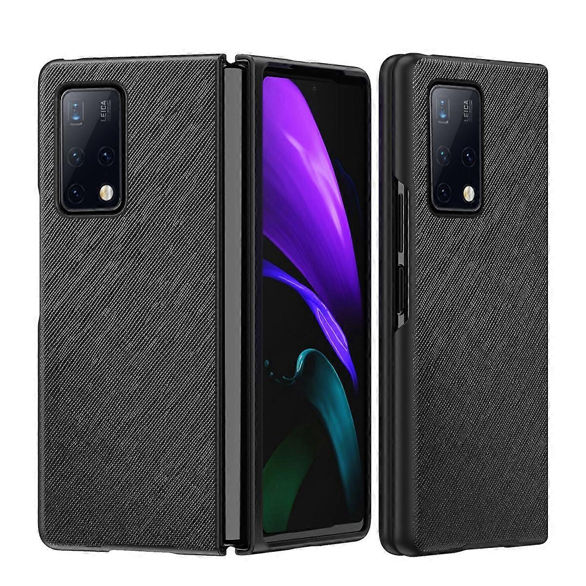 For Huawei Mate X2 Leather Texture + PC Full Coverge Folding Case