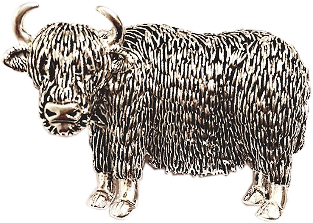 Highland Coo Silver Plated Brooch by Equilibrium