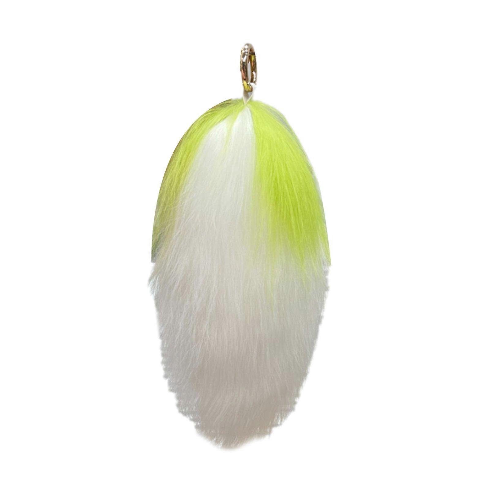Colorful Imitation Shearling Keychain With Soft Plush Tail for Fashionable Women and Lovely Styles Lovers Daily Use White