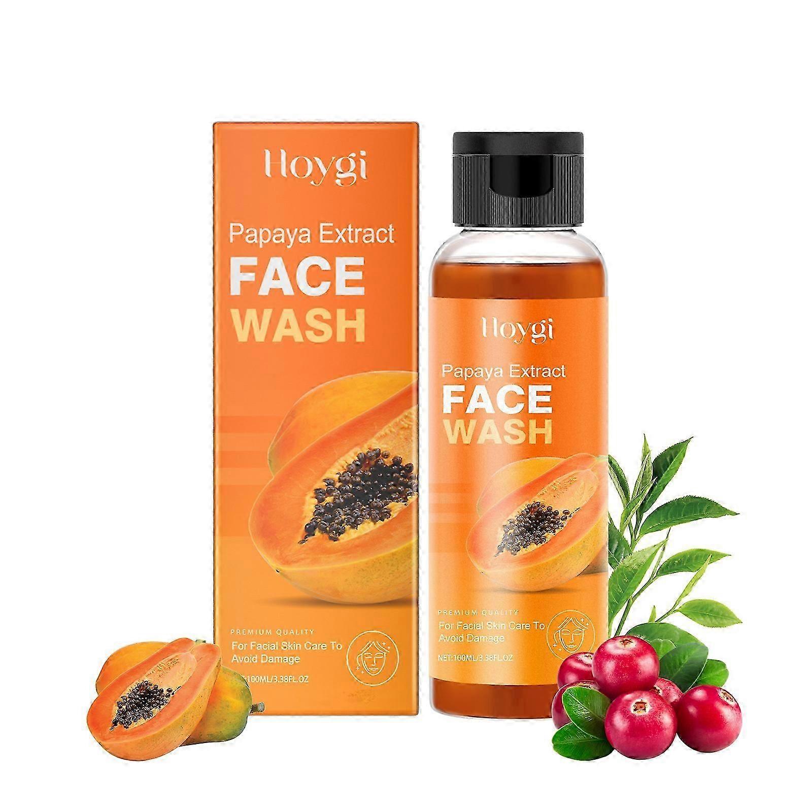 Nettoyant pour le visage à la papaye, nettoie les pores sans coller, nettoyant pour le visage à la papaye naturelle, soin à l’arbutine et à l’acide hyaluroniqueÉclaircir la peauConvient à toutes les peaux