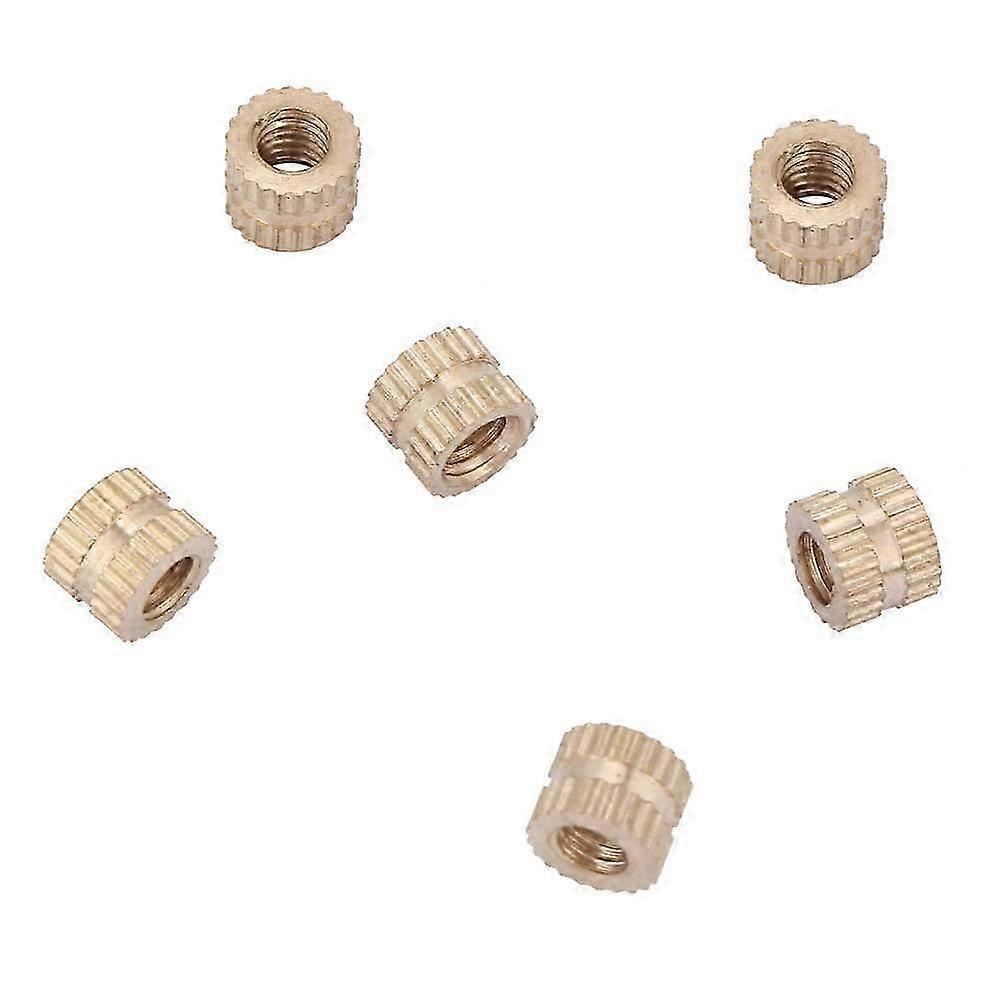 M4 Female Thread Knurled Nuts Brass Threaded Insert Embedment Nuts Hydraulic Welded Assortment Kit[M4*6*6.330pcs]