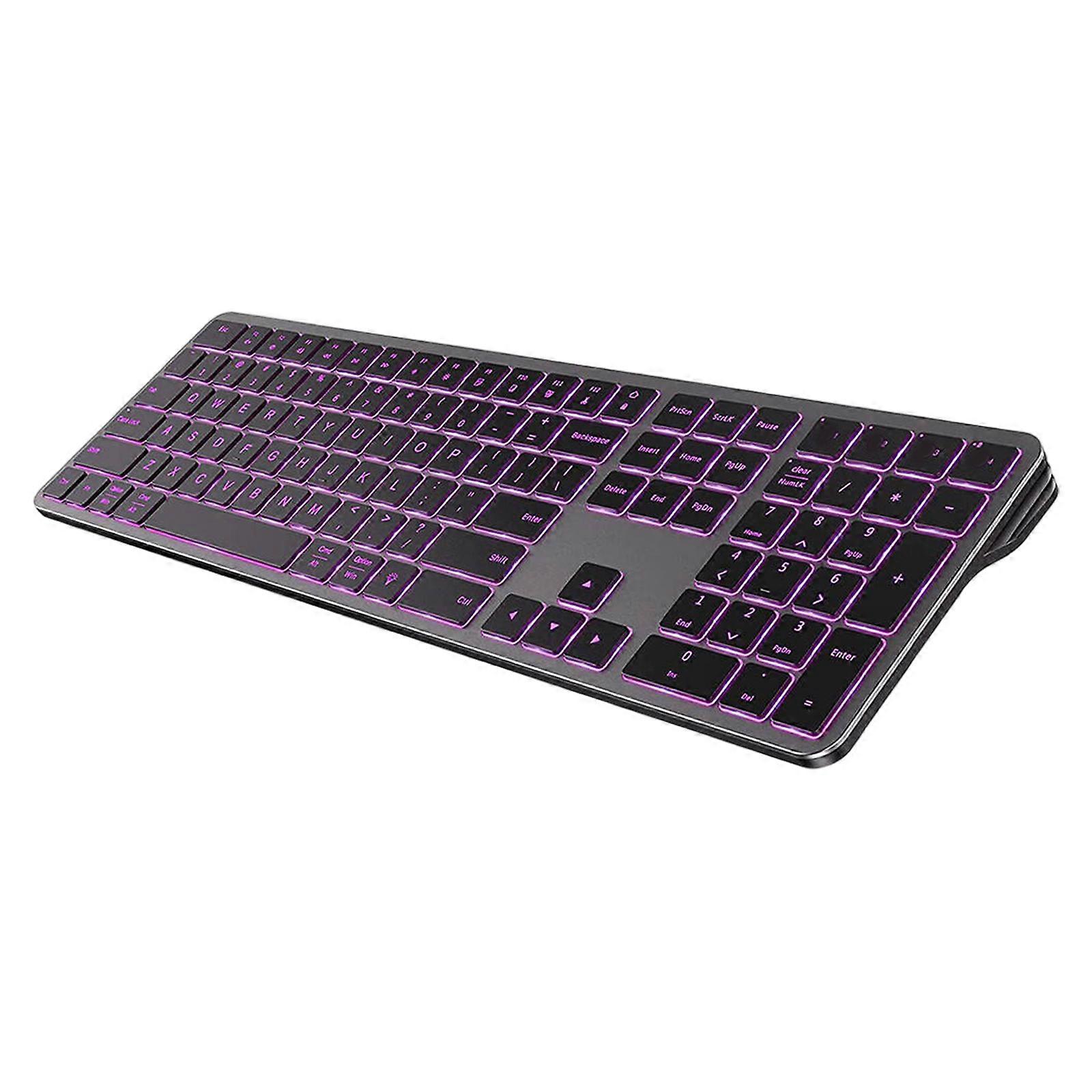 Rechargeable Wireless Keyboard with Backlight, Multiple Device Compatibility for Seamless Typing Experience  dark gray