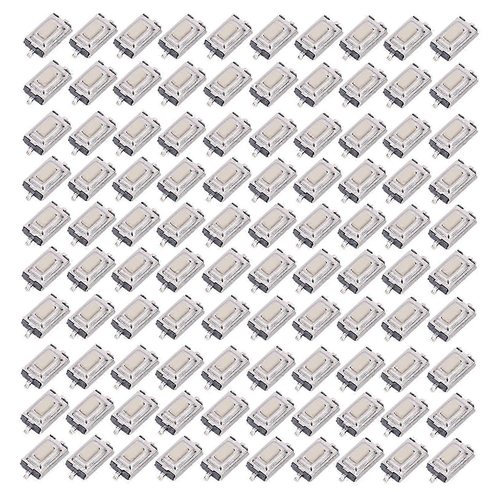 100PCs Momentary Tactile Button Switch High Sensitivity Quick Response SMD 3 x 6 x 2.5mm