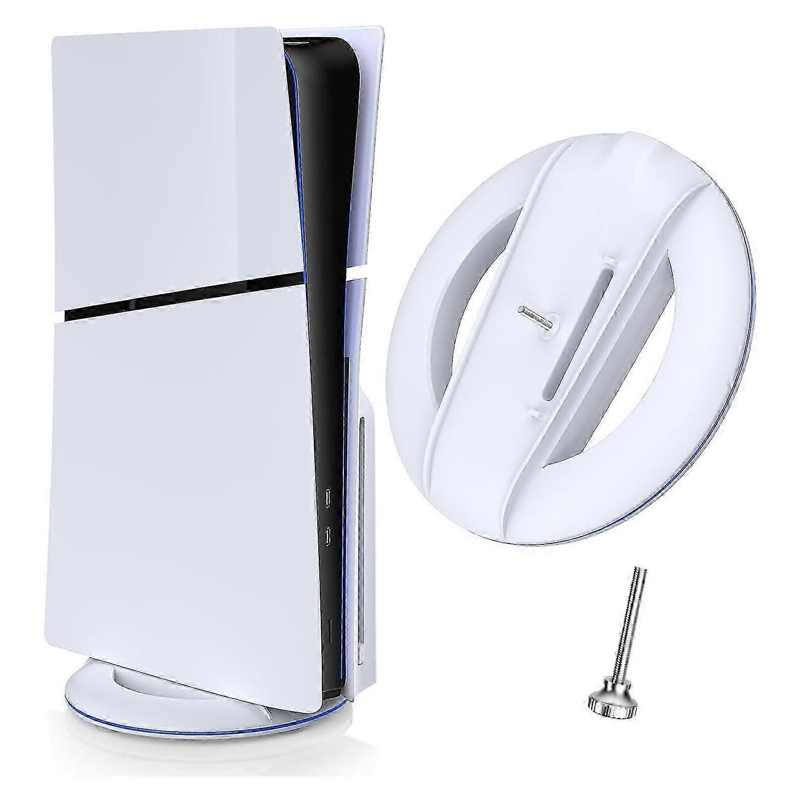 Vertical Stand for PS5 Slim Console, PS5 Slim Base Stand Replacement with Screw&2 USB Ports for PS 5 Slim Console Disc&Digital Edition