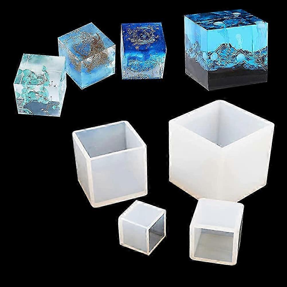 4pcs Silicone Molds Epoxy Resin Mold Resin Molds Square Cube Molds Casting Resin