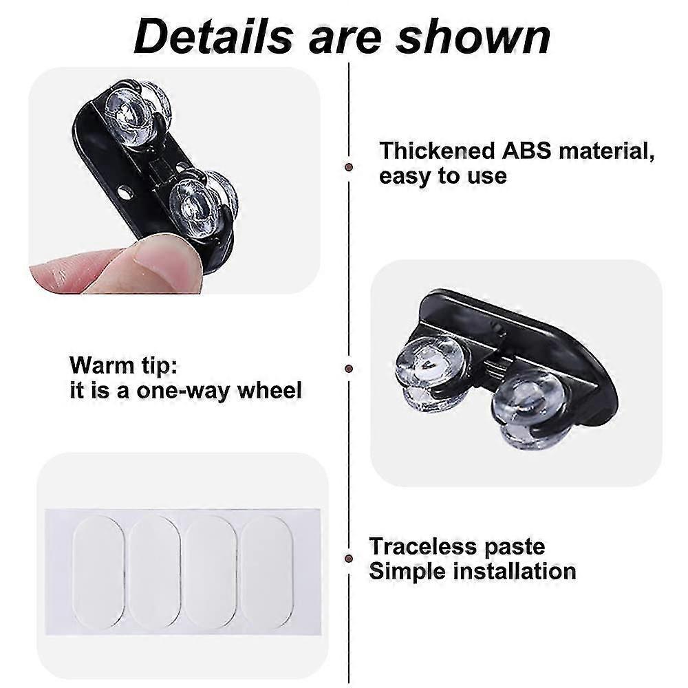 24 Pieces Self Adhesive Wheels Small Caster Wheels Mini Rolling Caster Paste Plastic Sticky Caster