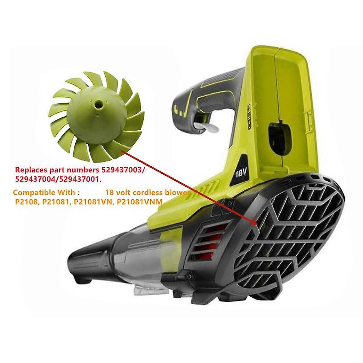 Gebläse Kompatibel Mit Homelite Ryobi 18V Laubbläser P2108, P21081 – Ersatzteil 529437004