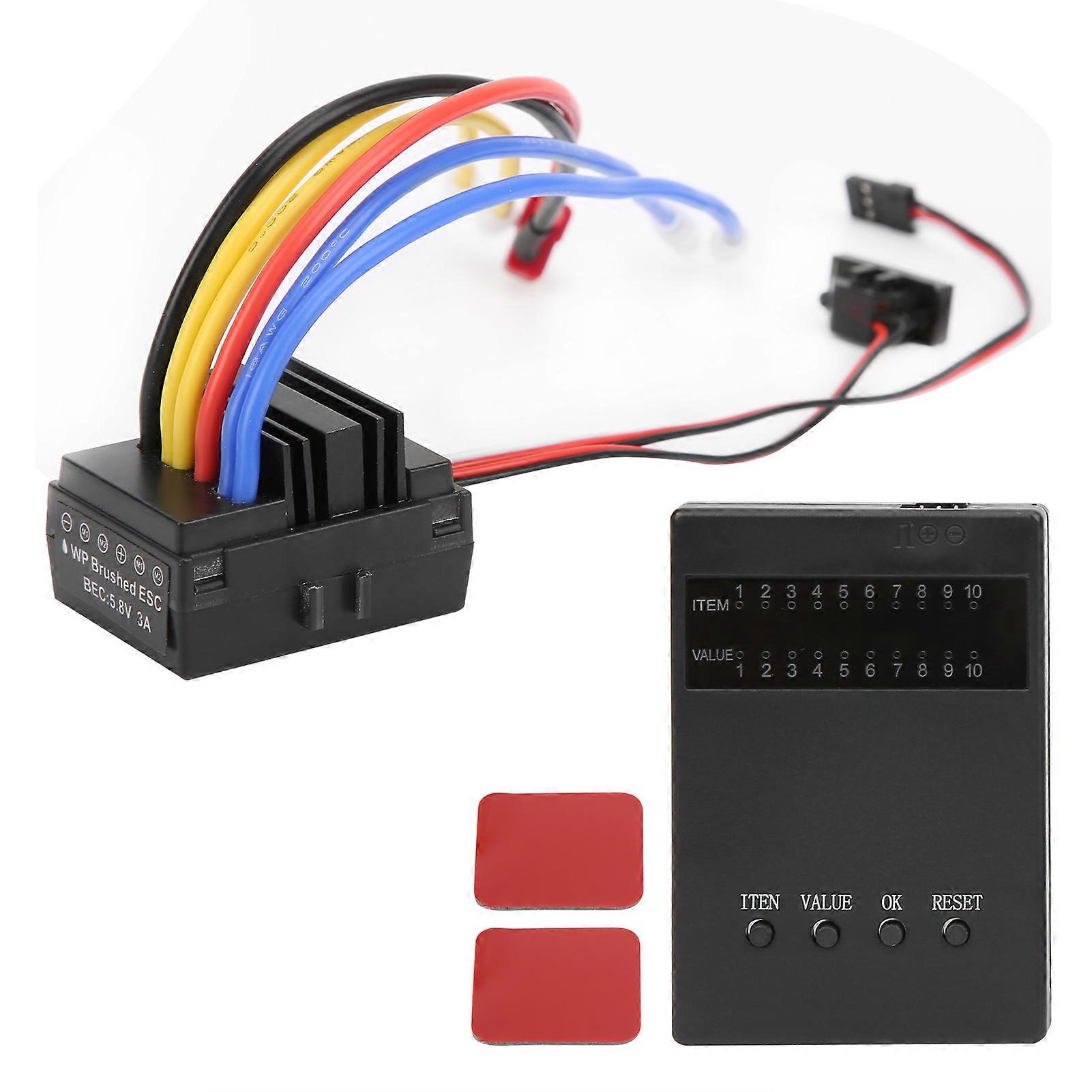 RC 80A Brushed Waterproof ESC Speed Controller with Program Card Set for 1/8 1/10 RC Cars