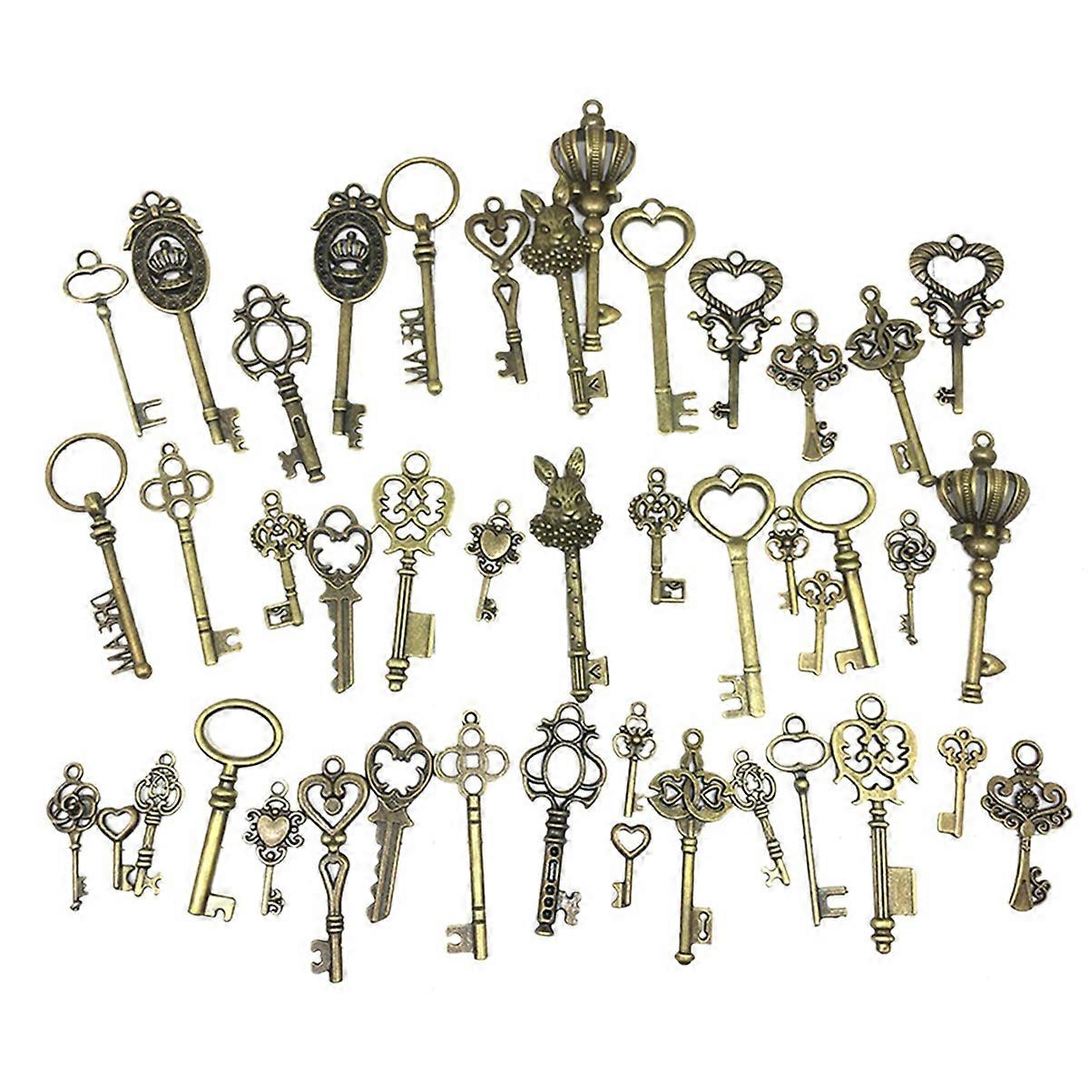 46Pcs/Set Mix Kit Old Looking Retro Antique Brass Bronze Decorative