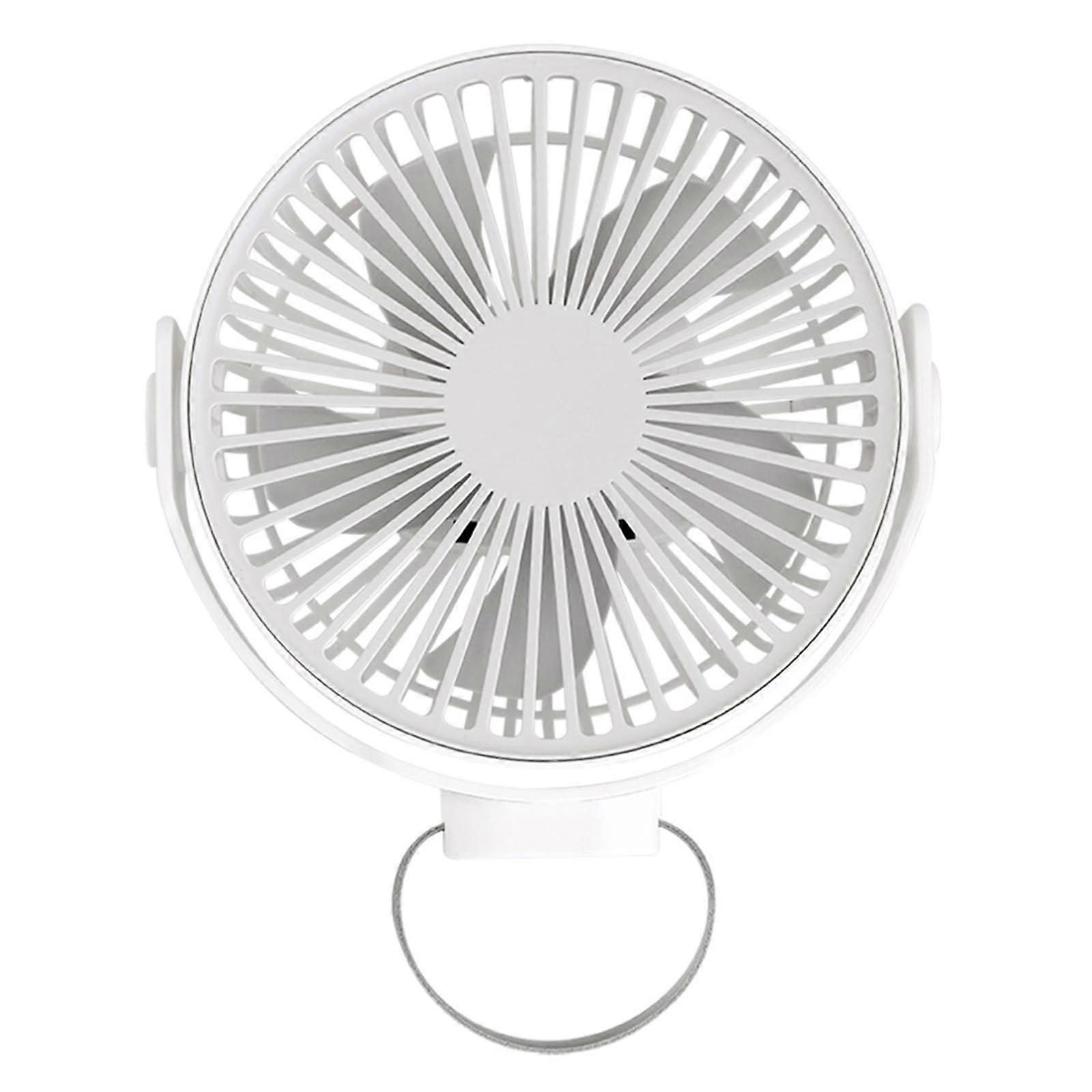 Ventilador de teto USB universal de 7 polegadas 5V para sala de estar interna e externa, camping, escola, dormitório e muito mais Branco