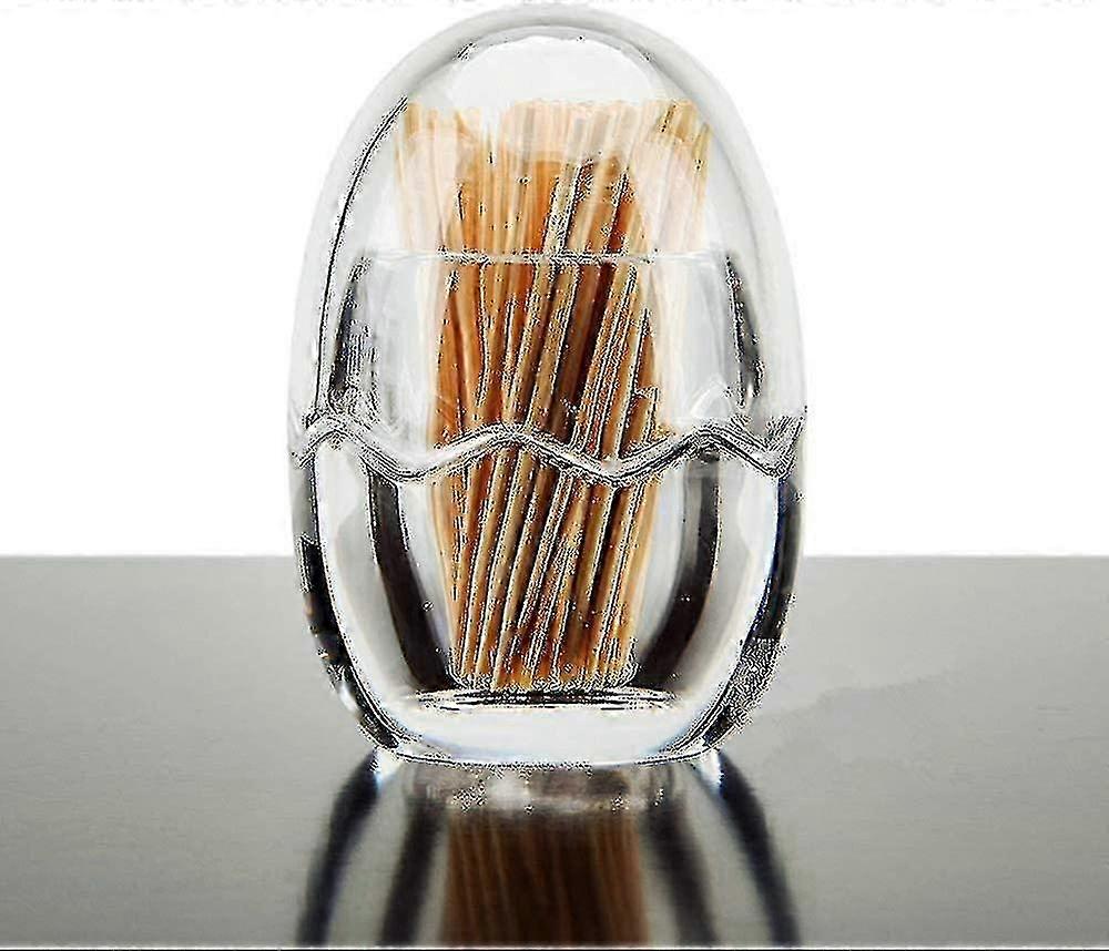 Egg Shape Acrylic Toothpick Holder & Dispenser Box