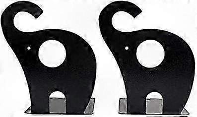 1 Set of Playful Elephant Bookends, Durable Non-Slip Metal Shelf Organizer