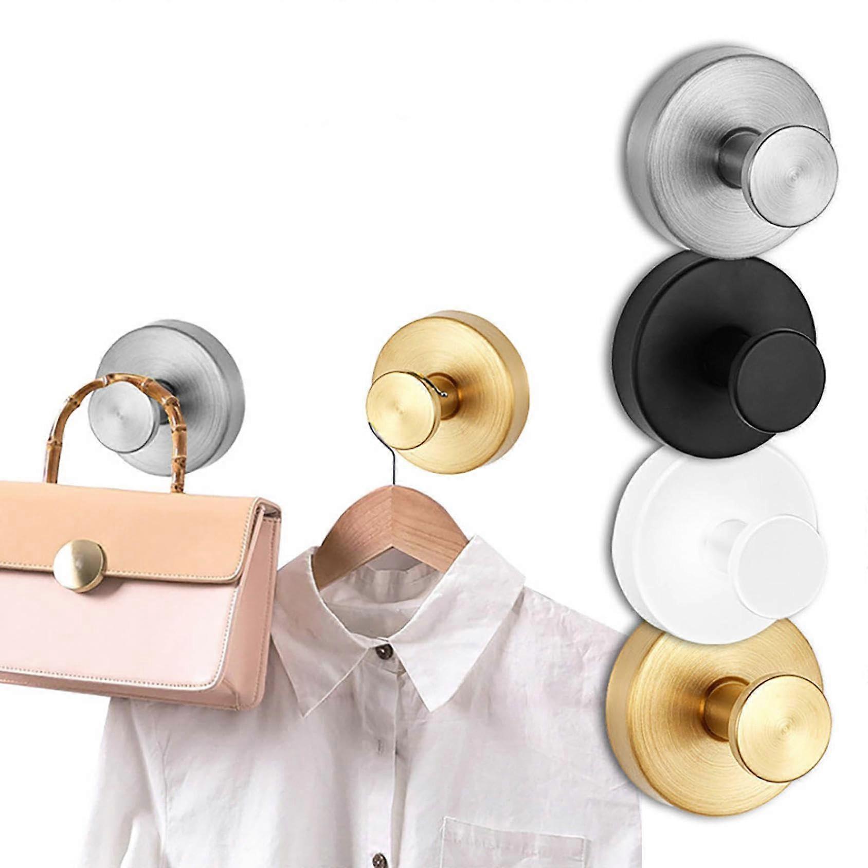 4 Pack Stainless Suction Cup Hooks for Bathroom Silver A