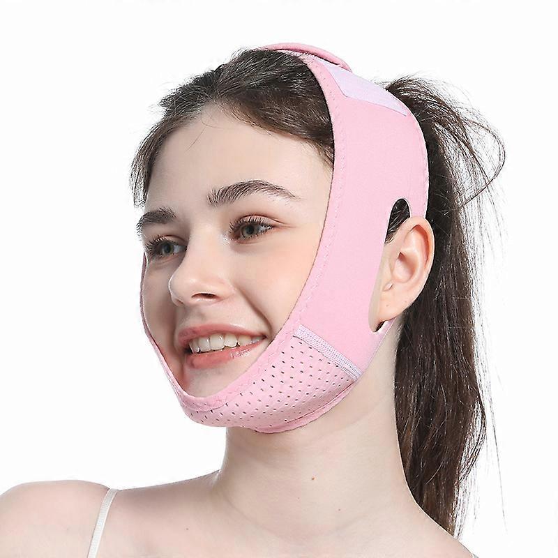 Chin Strap for Sleeping, V Line Lifting Mask, Marine Biology Series, Reusable Face Strap, Jaw Exerciser (Pink-15)