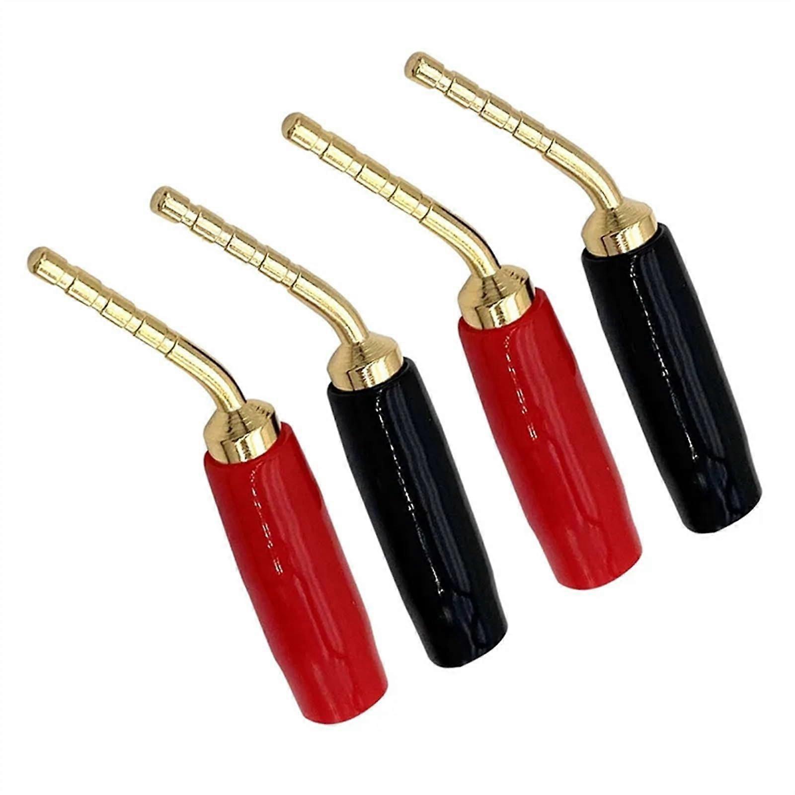 20PCS/Set Banana Bend Pin Connector 2mm Wire Cable Banana Screw Speaker Audio Adapter Red Black(10 Red 10 Black)