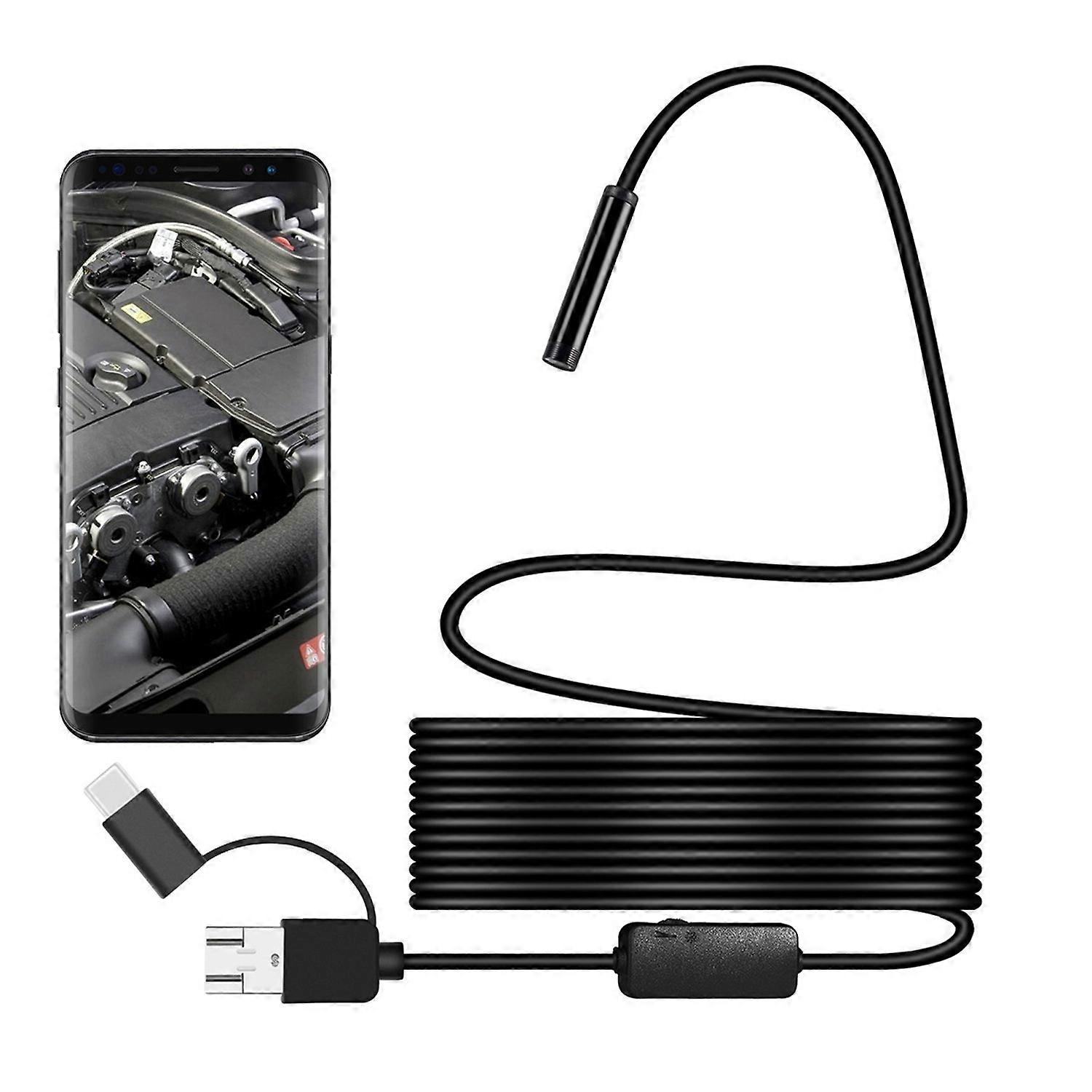 Y101 8mm Spiral Head Digital Endoscope, 5m Flexible Cable
