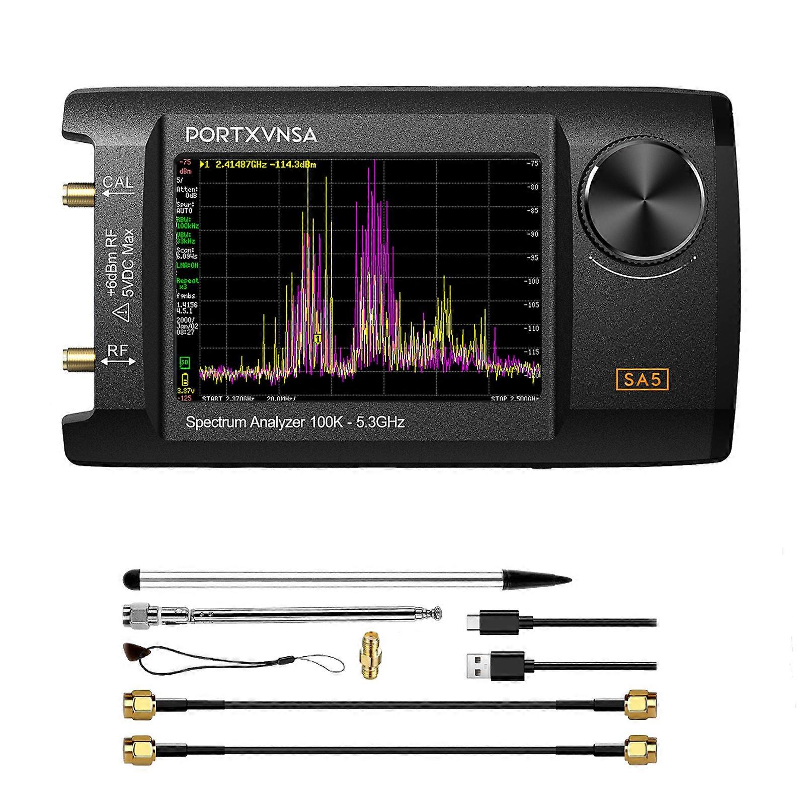 SA5 Spectrum Analyzer with Large Screen, 100kHz to 5.3GHz Frequenc Built In Signal Generator and Storage