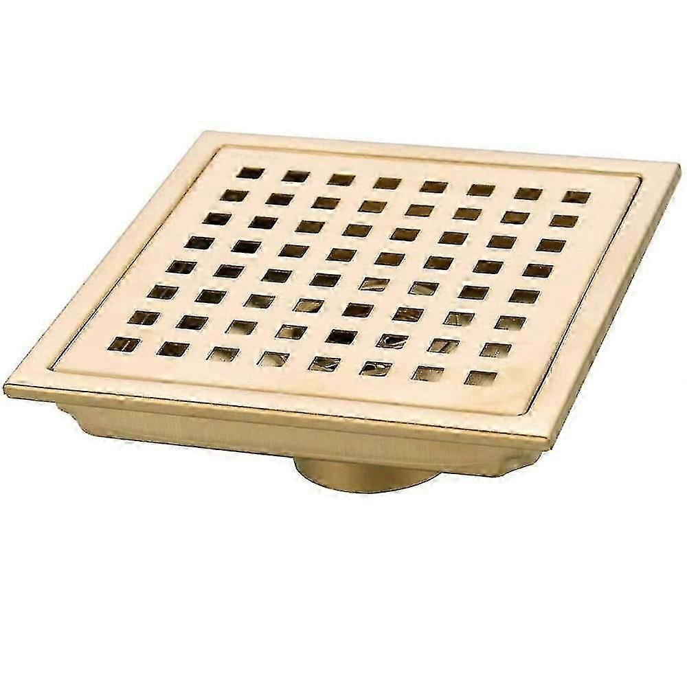 ブラシをかけられた金の正方形のシャワーの床の排水、浴室の台所の不用品の火格子大きい流れの水切り150mmのための304ステンレス鋼