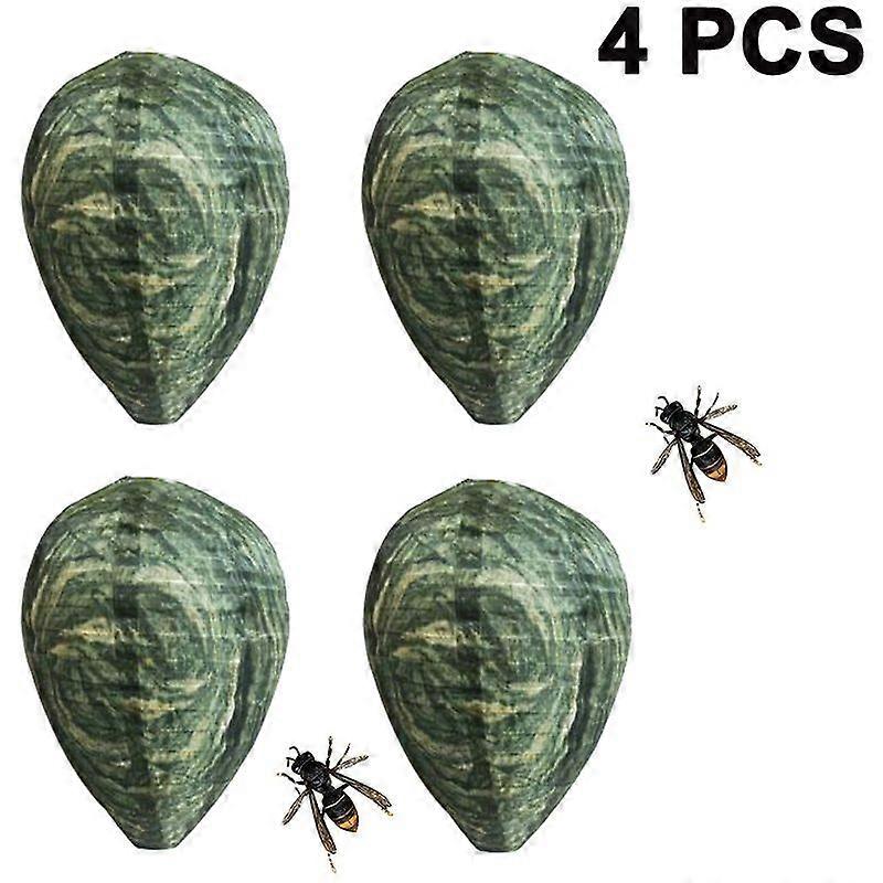 4 Pieces Waterproof Wasp Nest Decoys Hanging Hornet Deterrents Fake Cloth Wasp Nest Non-Toxic Bee Decoy Deterrent for Home and Garden Outdoors, Dark g