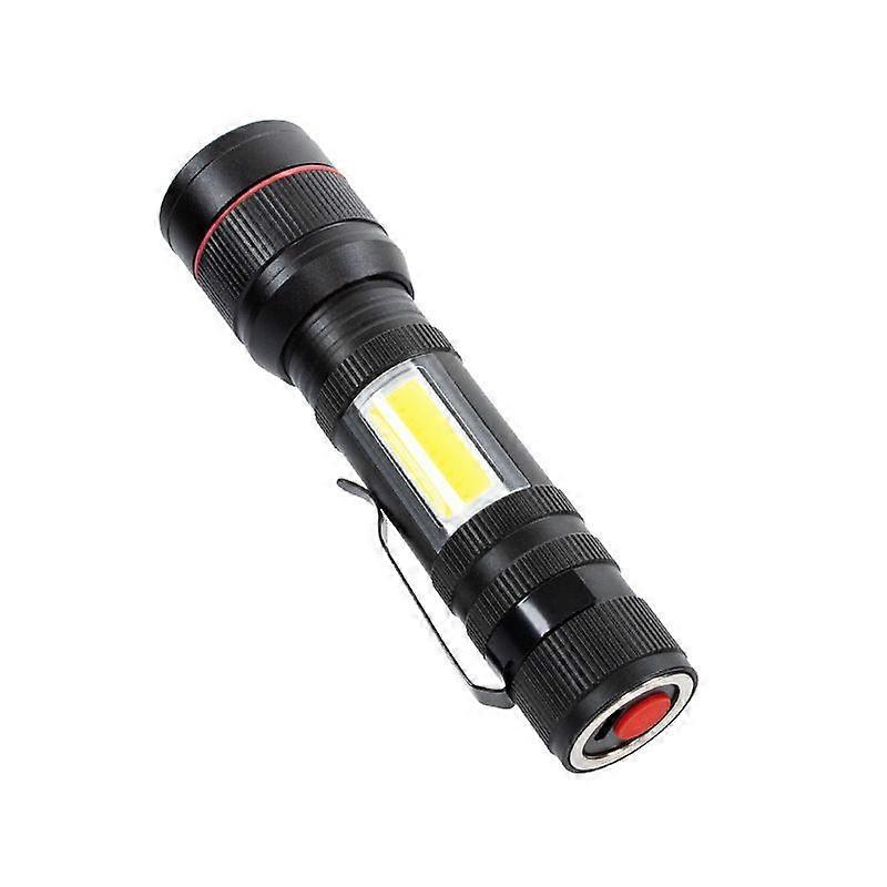 Strong light long-range built-in lithium battery USB flashlight with side light