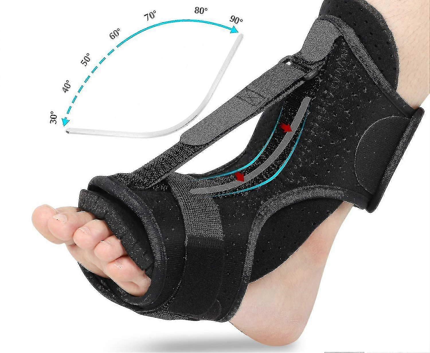 Alg Plantar Fasciitis Night Splint Adjustable Plantar Fasciitis Relief Bracket (black)-color:grey