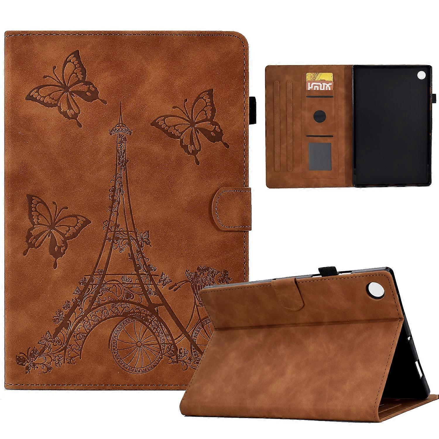 For Lenovo Tab M10 Plus 3rd Gen Tower Embossed Leather Smart Tablet Case