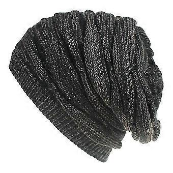 Accogliente cappello invernale in maglia foderato in pile con design elastico, caldo e grosso per uomini e donne adatto per l'uso della coda di cavallo