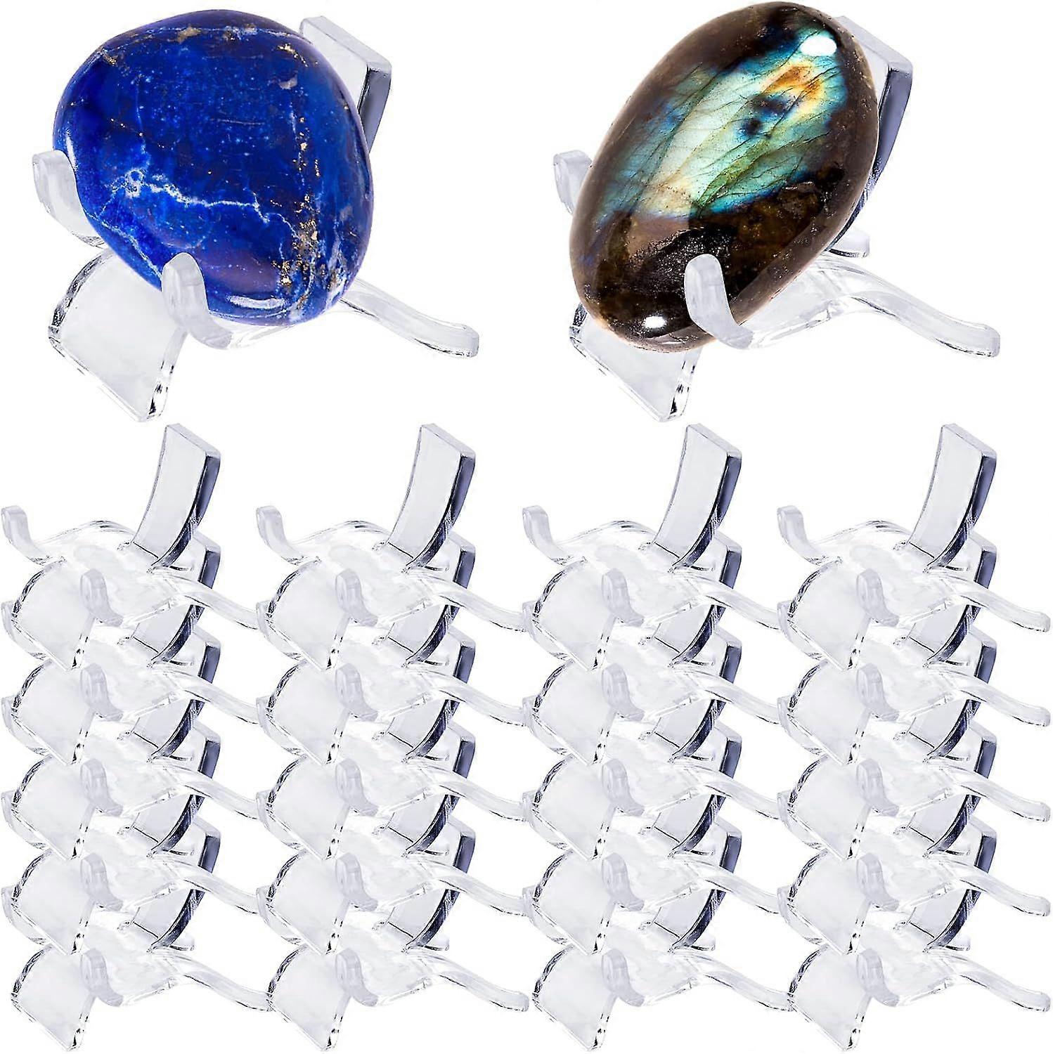 20 Pack Acrylic Display Stands for Small Collectibles - Clear Plastic Display Case for Displaying Geodes - Mineral Agate