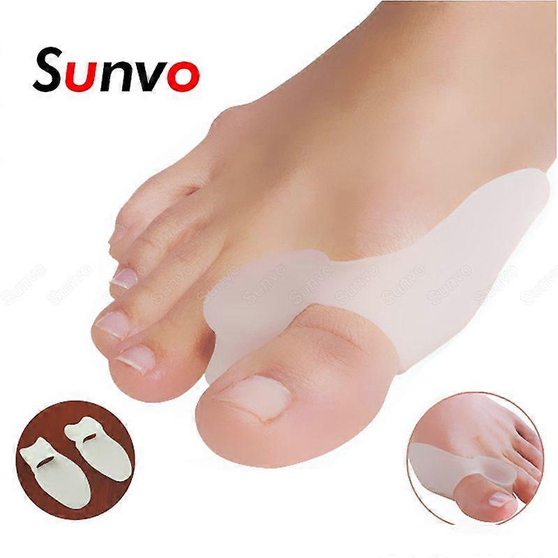 1pair Silicone Toe Separator Bunion Splint Big Toe Bone Hallux Valgus Overlapping Corrector Shoe Insert Foot Care Orthosis Tools - Inserts