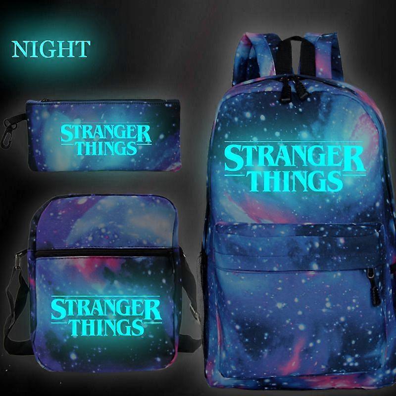 Stranger Things Backpacks Mochila School Bags 3 PCS/set Backpack School Backpack Women's Bag Men's Backpack Canvas Knapsack