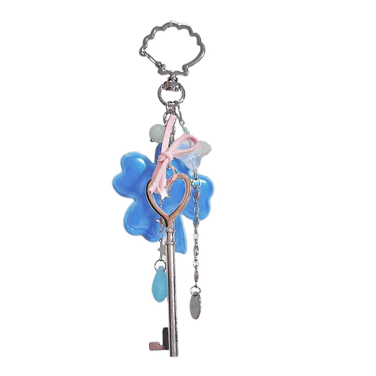 Stylish Four Leaf Clovers & Musical Note Charm Keychain for Keys Bags or Backpacks Sturdy Alloy Resin Accessory