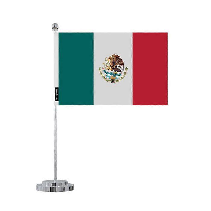 Flag desk of Mexico – 14 x 21 cm – Polyester – Stainless Steel base