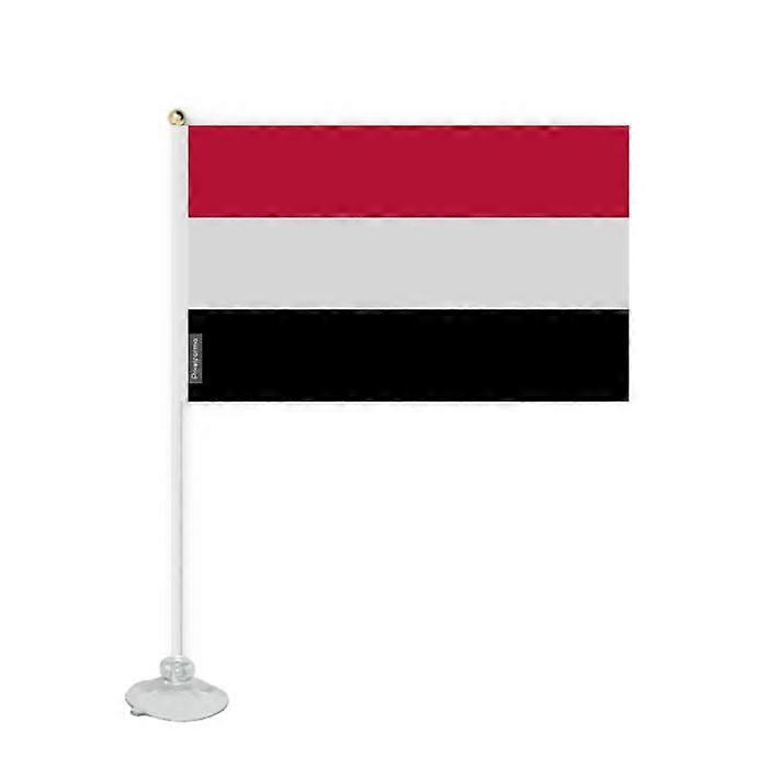 Flag - Yemen - Mini Suction Cup Flag - 20 x 30 cm - Polyester - Double-Sided Print