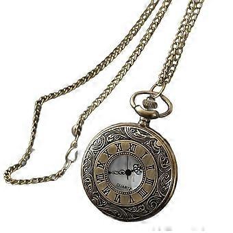 1-Pack Vintage British Roman Numeral Quartz Large Pocket Watch Men's and Women's Gift Commemorative Watch