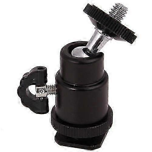 1/4 Inch 360-Degree Swivel Mini Ball Head Holder Mount for Tripod Photography, Aluminum Alloy Camera Bracket with Cold Shoe Adapter for DSLR Mounting