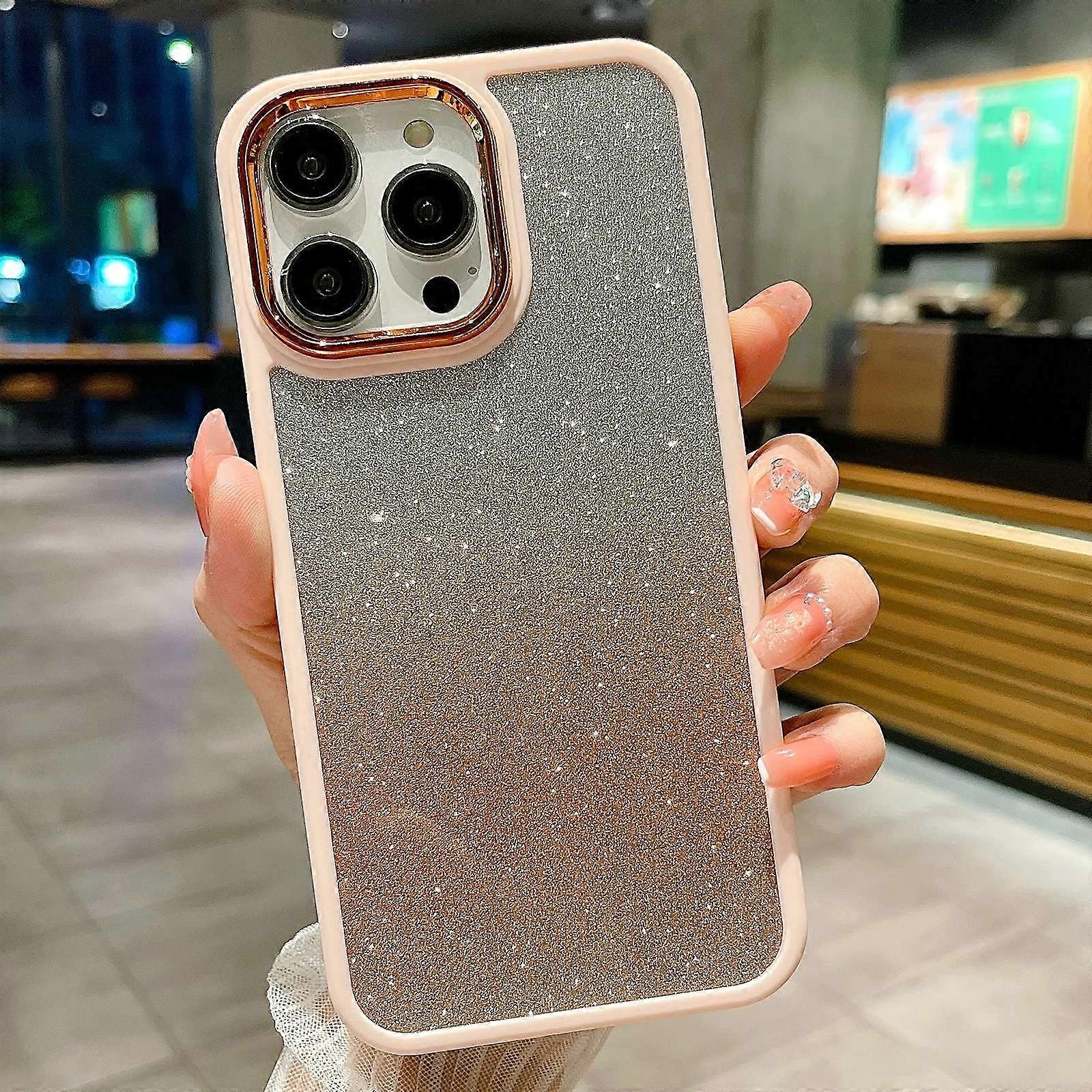 Gradient Glitter Electroplating Acrylic Phone Case