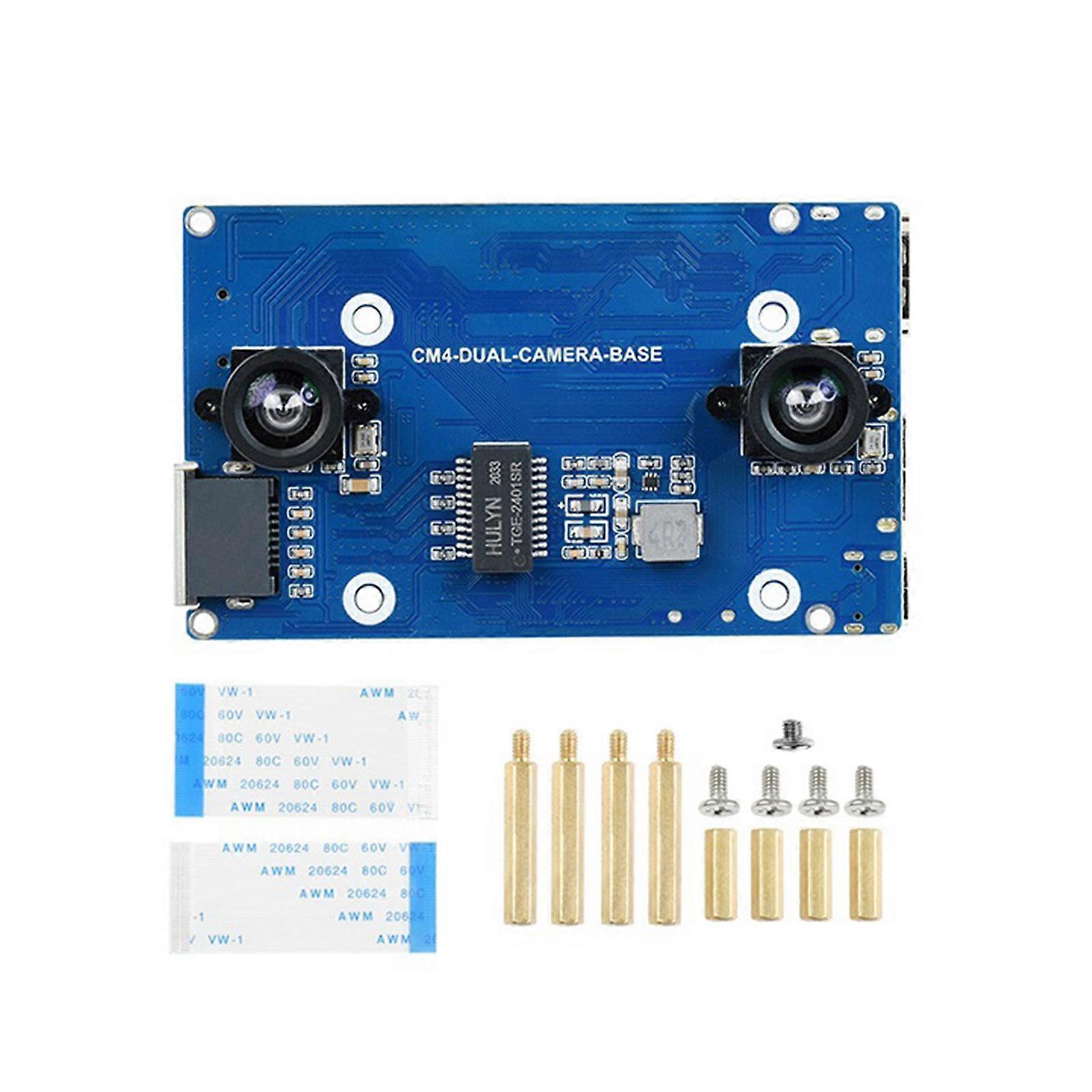 RPi Compute Module 4 için Binoküler Kamera Taban Kartı, Çift 8MP Kamera, 4K Gigabit İletişim