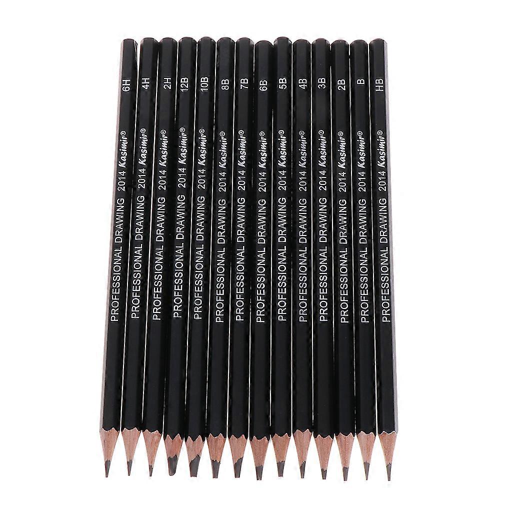 14 Pcs Sketch Art Drawing Pencil 12B 10B 8B 7B 6B 5B 4B 3B 2B 1B HB 2H 4H 6H Mixed Color