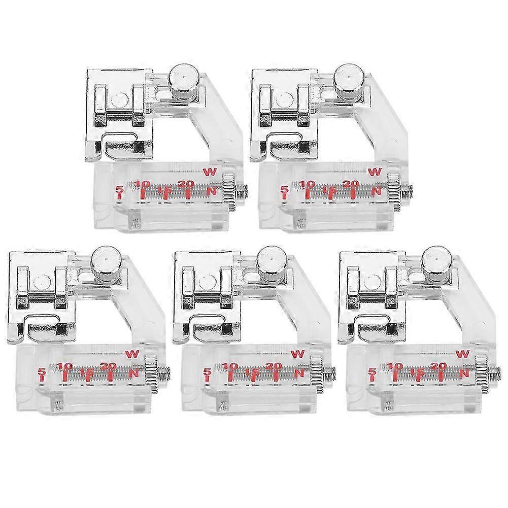 5pcs Adjustable Presser Feet Bias Binder Sewing Machine Attachment Accessory