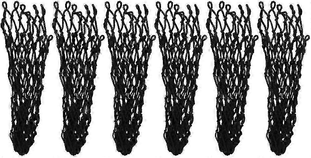 Snooker Pool Table Bag Net, Heavy-Duty Cotton Replacement Billiard Net (6pcs Black)