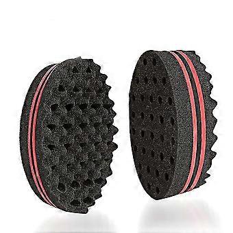 Erzielen Sie mühelose Locken mit 2 Stück Big Holes Barber Hair Brush Sponge - Curl Hair Care Tool -Y