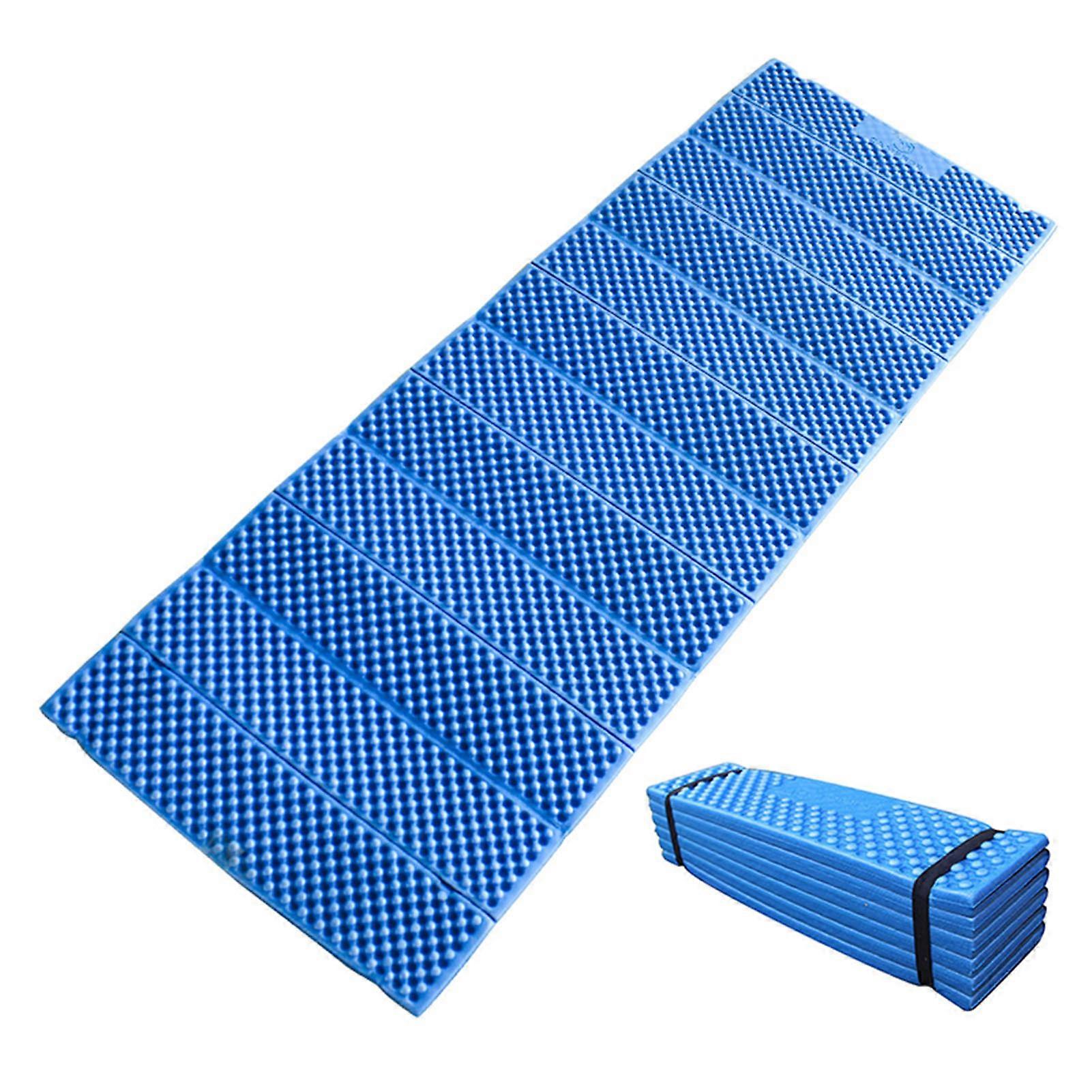 Tapis de camping pliable anti-humidité Conception légère de caisse à œufs bleu et noir Matelas de sol extérieur portable en mousse imperméable durable pour Hikin