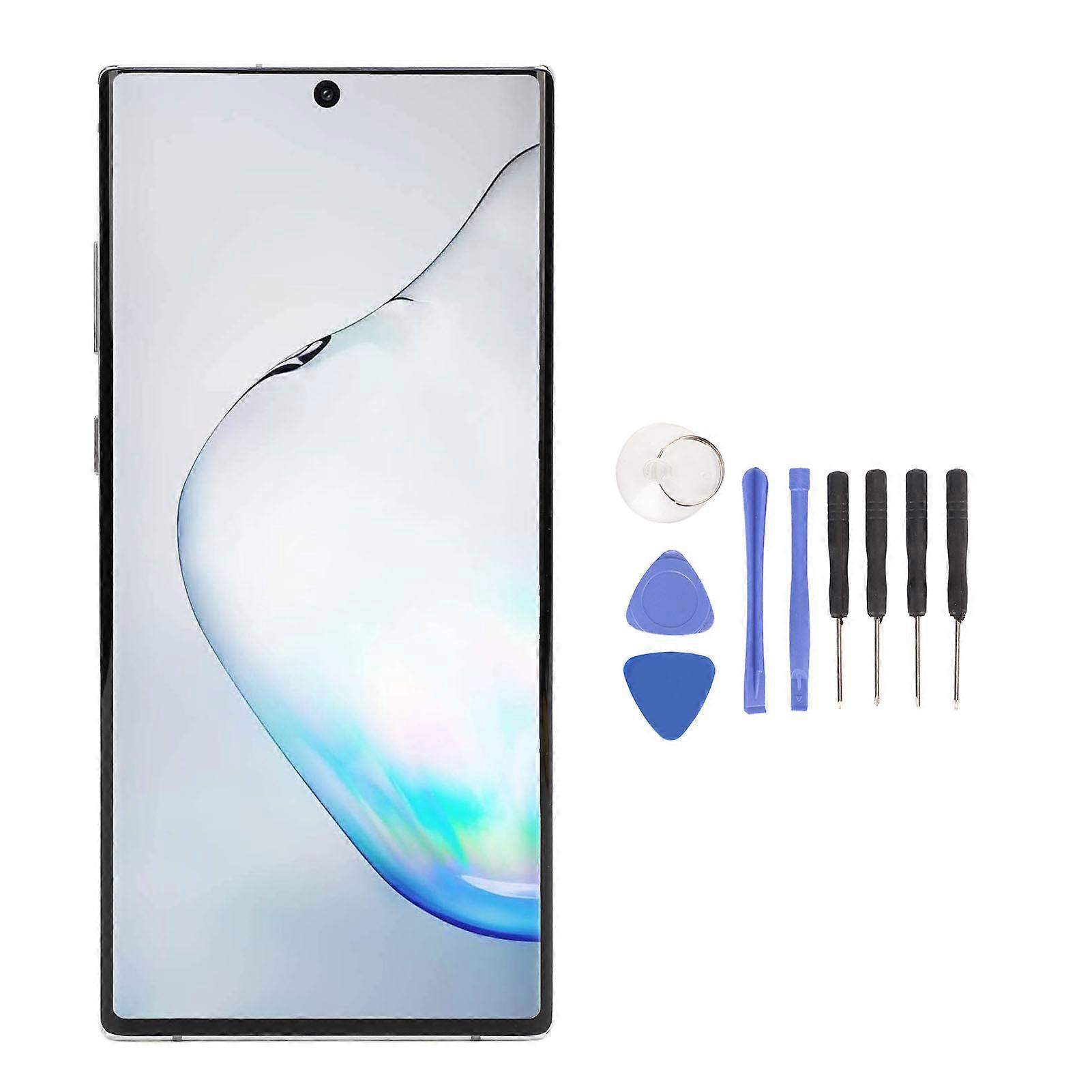 Silver 6.8" AMOLED Screen Replacement for Galaxy Note 10 Plus with Frame & Tools Kit