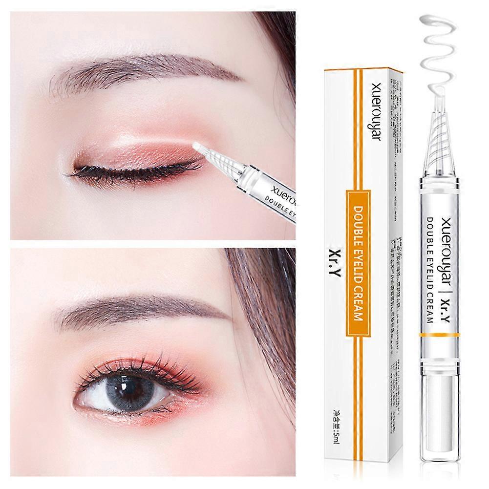 Double Eyelid Glue with Y-shaped Fork - Double Eyelid Pen - Long-lasting Double Eyelid Shaping Tape Eye Cream Transparent Invisible Eye Makeup Tools