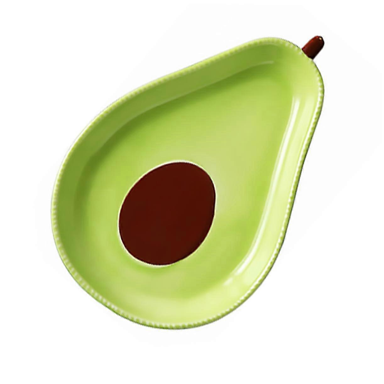 Avocado Plate - Ceramic Dessert Bowl, Snack Fruit Container, 16.5x10.8x3.6cm, Assorted Colors, Reusable Tableware