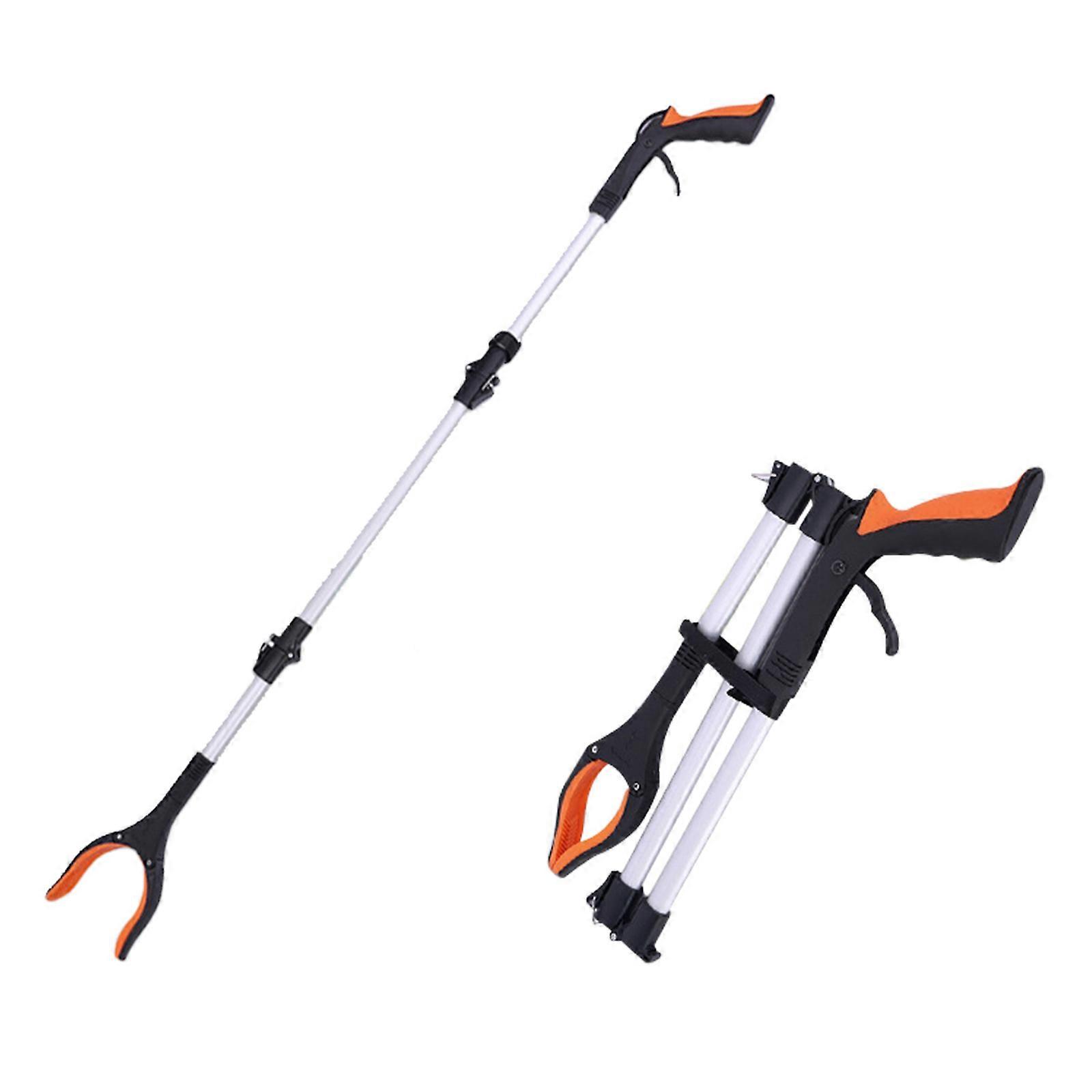Three-stage Foldable Long Grabber Tool Reaching Tool Wide Claw